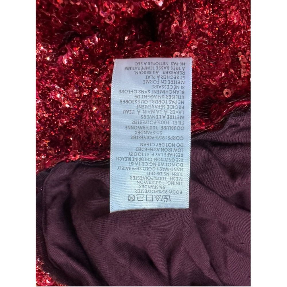 Kimchi Blue URban Outfitter NWT Red Sequin Long Sleeve Mini Dress SMALL - Picture 7 of 8